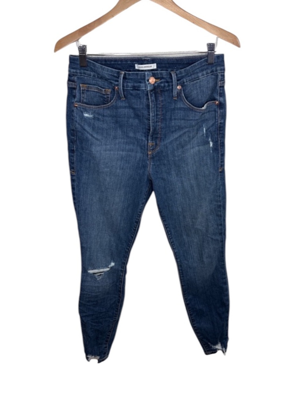 Good American Good Waist Distressed Skinny Leg Jean Women Size 12/31